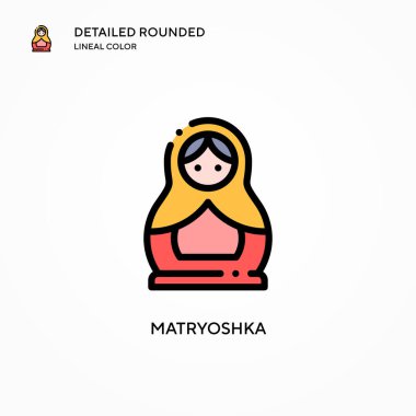 Matrioshka vektör simgesi. Modern vektör illüstrasyon kavramları. Düzenlemesi ve kişiselleştirmesi kolay.
