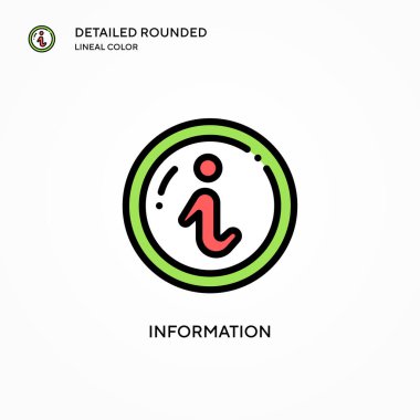Bilgi vektör simgesi. Modern vektör illüstrasyon kavramları. Düzenlemesi ve kişiselleştirmesi kolay.
