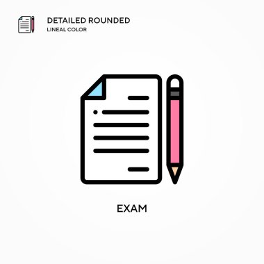 Sınav vektör simgesi. Modern vektör illüstrasyon kavramları. Düzenlemesi ve kişiselleştirmesi kolay.