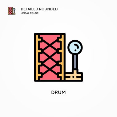 Davul vektör simgesi. Modern vektör illüstrasyon kavramları. Düzenlemesi ve kişiselleştirmesi kolay.