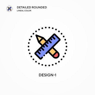 Tasarım-1 vektör simgesi. Modern vektör illüstrasyon kavramları. Düzenlemesi ve kişiselleştirmesi kolay.