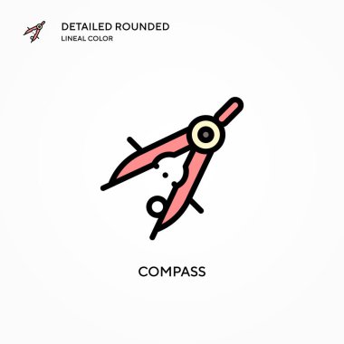 Pusula vektör simgesi. Modern vektör illüstrasyon kavramları. Düzenlemesi ve kişiselleştirmesi kolay.