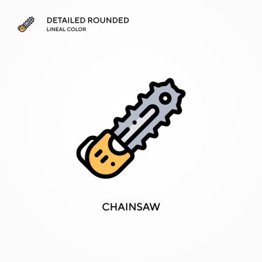 Elektrikli testere vektör simgesi. Modern vektör illüstrasyon kavramları. Düzenlemesi ve kişiselleştirmesi kolay.