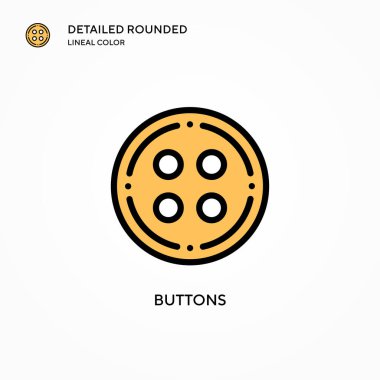 Düğme vektör simgesi. Modern vektör illüstrasyon kavramları. Düzenlemesi ve kişiselleştirmesi kolay.