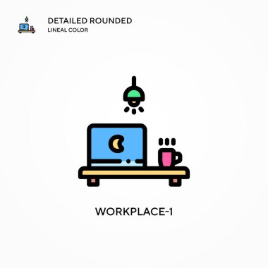 İşyeri-1 vektör simgesi. Modern vektör illüstrasyon kavramları. Düzenlemesi ve kişiselleştirmesi kolay.