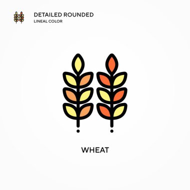 Buğday vektör simgesi. Modern vektör illüstrasyon kavramları. Düzenlemesi ve kişiselleştirmesi kolay.