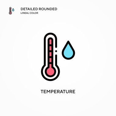 Sıcaklık vektör simgesi. Modern vektör illüstrasyon kavramları. Düzenlemesi ve kişiselleştirmesi kolay.