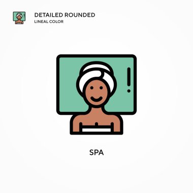 Spa vektör simgesi. Modern vektör illüstrasyon kavramları. Düzenlemesi ve kişiselleştirmesi kolay.