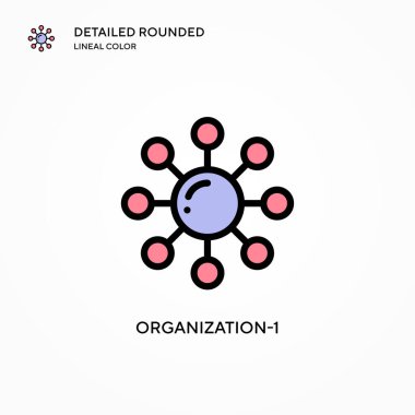 Organizasyon-1 vektör simgesi. Modern vektör illüstrasyon kavramları. Düzenlemesi ve kişiselleştirmesi kolay.