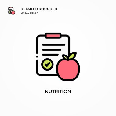 Beslenme vektör simgesi. Modern vektör illüstrasyon kavramları. Düzenlemesi ve kişiselleştirmesi kolay.