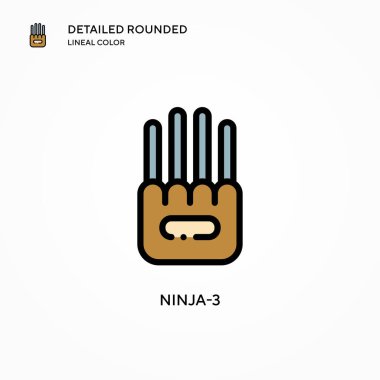 Ninja-3 vektör simgesi. Modern vektör illüstrasyon kavramları. Düzenlemesi ve kişiselleştirmesi kolay.