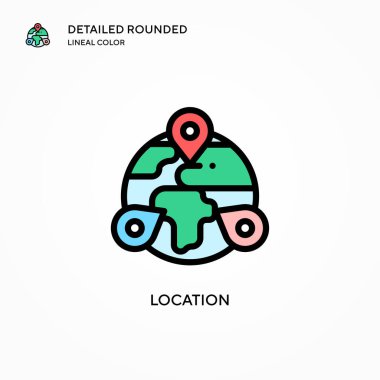 Konum vektör simgesi. Modern vektör illüstrasyon kavramları. Düzenlemesi ve kişiselleştirmesi kolay.