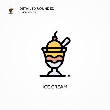 Dondurma vektör simgesi. Modern vektör illüstrasyon kavramları. Düzenlemesi ve kişiselleştirmesi kolay.