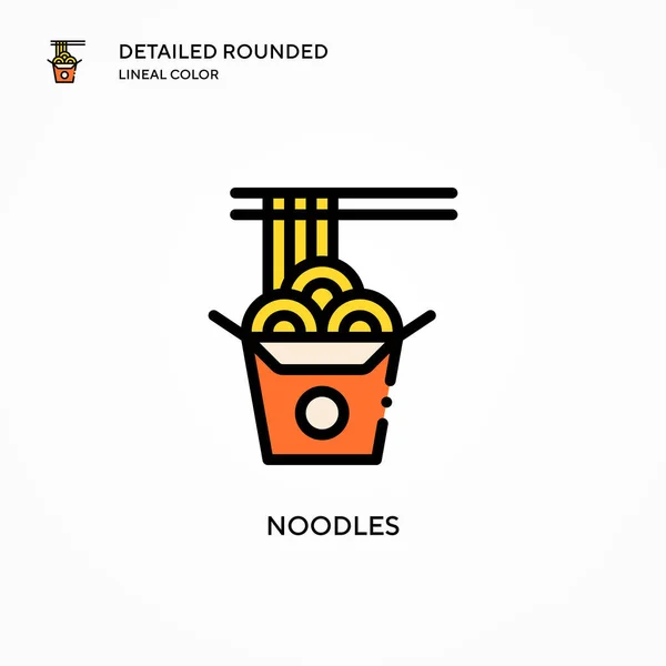 Icono Vector Fideos Conceptos Modernos Ilustración Vectorial Fácil Editar Personalizar — Vector de stock