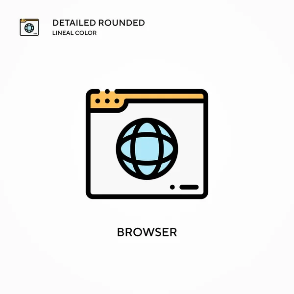Browser Vektor Symbol Moderne Konzepte Zur Vektorillustration Einfach Bearbeiten Und — Stockvektor
