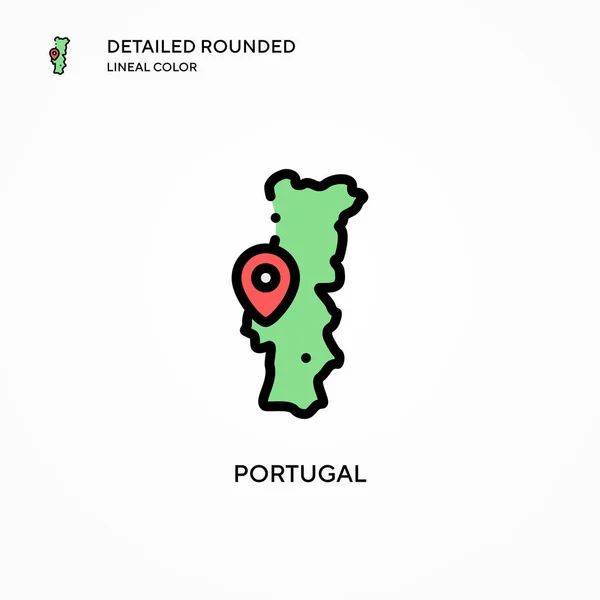 Portugal Vector Icono Conceptos Modernos Ilustración Vectorial Fácil Editar Personalizar — Archivo Imágenes Vectoriales