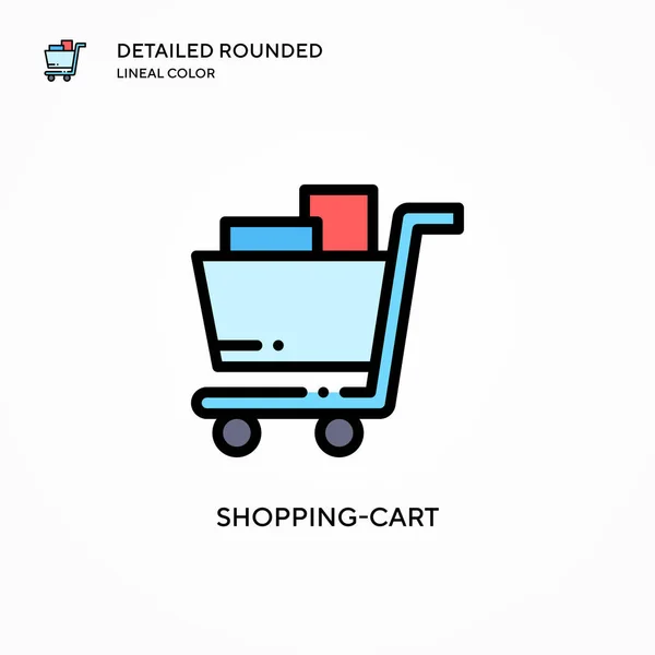 Icono Vector Carrito Compras Conceptos Modernos Ilustración Vectorial Fácil Editar — Archivo Imágenes Vectoriales