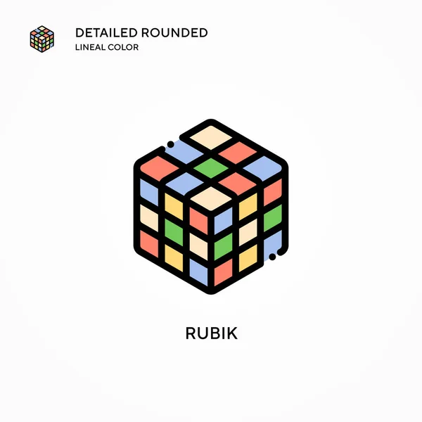 Rubik vektör simgesi. Modern vektör illüstrasyon kavramları. Düzenlemesi ve kişiselleştirmesi kolay.