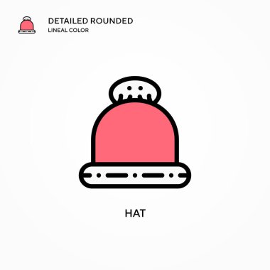 Şapka vektör simgesi. Modern vektör illüstrasyon kavramları. Düzenlemesi ve kişiselleştirmesi kolay.