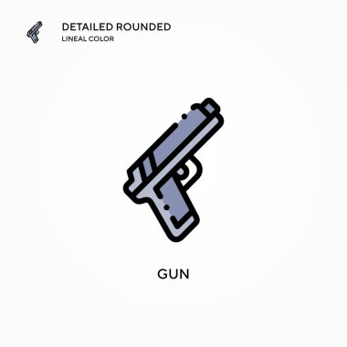 Silah vektör simgesi. Modern vektör illüstrasyon kavramları. Düzenlemesi ve kişiselleştirmesi kolay.