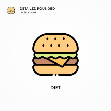 Diyet vektör simgesi. Modern vektör illüstrasyon kavramları. Düzenlemesi ve kişiselleştirmesi kolay.