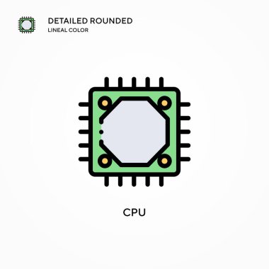 İşlemci vektör simgesi. Modern vektör illüstrasyon kavramları. Düzenlemesi ve kişiselleştirmesi kolay.
