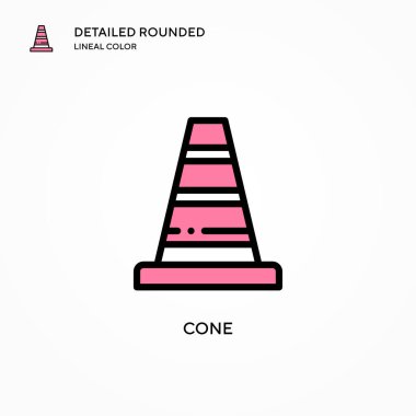 Koni vektör simgesi. Modern vektör illüstrasyon kavramları. Düzenlemesi ve kişiselleştirmesi kolay.