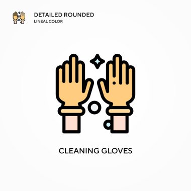 Eldiven temizleme ikonu. Modern vektör illüstrasyon kavramları. Düzenlemesi ve kişiselleştirmesi kolay.