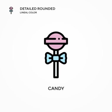 Şeker vektör simgesi. Modern vektör illüstrasyon kavramları. Düzenlemesi ve kişiselleştirmesi kolay.