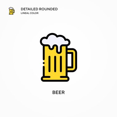 Bira vektör simgesi. Modern vektör illüstrasyon kavramları. Düzenlemesi ve kişiselleştirmesi kolay.