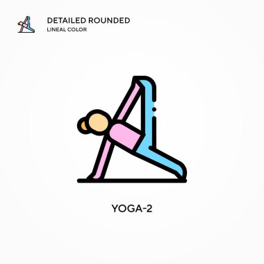 Yoga-2 vektör simgesi. Modern vektör illüstrasyon kavramları. Düzenlemesi ve kişiselleştirmesi kolay.