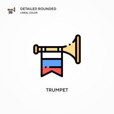 Trompet vektör simgesi. Modern vektör illüstrasyon kavramları. Düzenlemesi ve kişiselleştirmesi kolay.