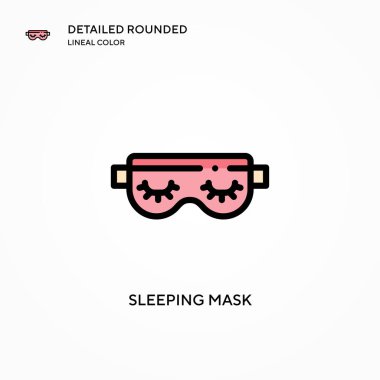 Uyuyan maske vektör simgesi. Modern vektör illüstrasyon kavramları. Düzenlemesi ve kişiselleştirmesi kolay.