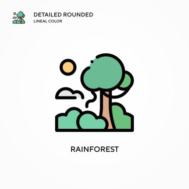 Yağmur ormanı vektör simgesi. Modern vektör illüstrasyon kavramları. Düzenlemesi ve kişiselleştirmesi kolay.