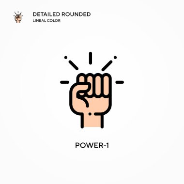 Güç-1 vektör simgesi. Modern vektör illüstrasyon kavramları. Düzenlemesi ve kişiselleştirmesi kolay.