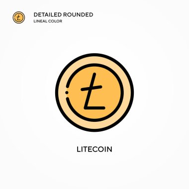 Litecoin vektör simgesi. Modern vektör illüstrasyon kavramları. Düzenlemesi ve kişiselleştirmesi kolay.