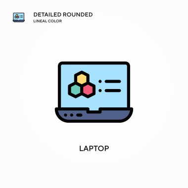 Laptop vektör simgesi. Modern vektör illüstrasyon kavramları. Düzenlemesi ve kişiselleştirmesi kolay.