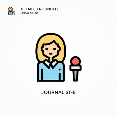 Gazeteci-5 vektör simgesi. Modern vektör illüstrasyon kavramları. Düzenlemesi ve kişiselleştirmesi kolay.