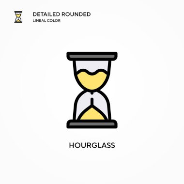 Kum saati vektör simgesi. Modern vektör illüstrasyon kavramları. Düzenlemesi ve kişiselleştirmesi kolay.