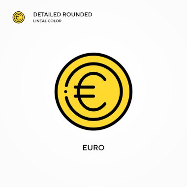 Euro vektör simgesi. Modern vektör illüstrasyon kavramları. Düzenlemesi ve kişiselleştirmesi kolay.