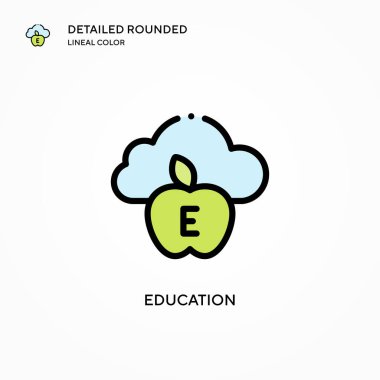 Eğitim vektör simgesi. Modern vektör illüstrasyon kavramları. Düzenlemesi ve kişiselleştirmesi kolay.