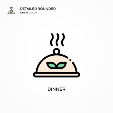 Akşam yemeği ikonu. Modern vektör illüstrasyon kavramları. Düzenlemesi ve kişiselleştirmesi kolay.