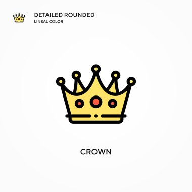 Crown vektör simgesi. Modern vektör illüstrasyon kavramları. Düzenlemesi ve kişiselleştirmesi kolay.