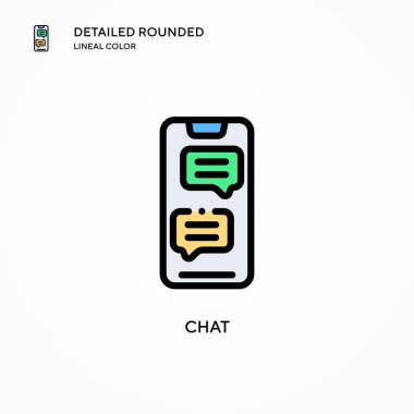 Sohbet vektörü simgesi. Modern vektör illüstrasyon kavramları. Düzenlemesi ve kişiselleştirmesi kolay.