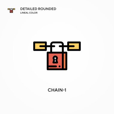 Zincir-1 vektör simgesi. Modern vektör illüstrasyon kavramları. Düzenlemesi ve kişiselleştirmesi kolay.