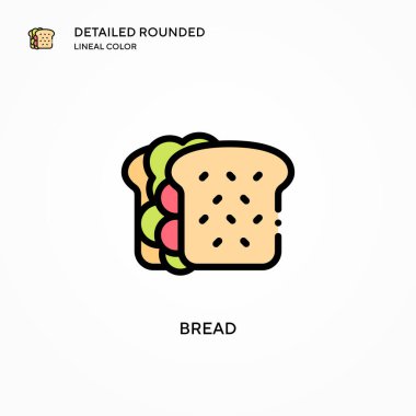 Ekmek vektör simgesi. Modern vektör illüstrasyon kavramları. Düzenlemesi ve kişiselleştirmesi kolay.