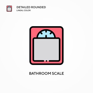 Banyo ölçekli vektör ikonu. Modern vektör illüstrasyon kavramları. Düzenlemesi ve kişiselleştirmesi kolay.