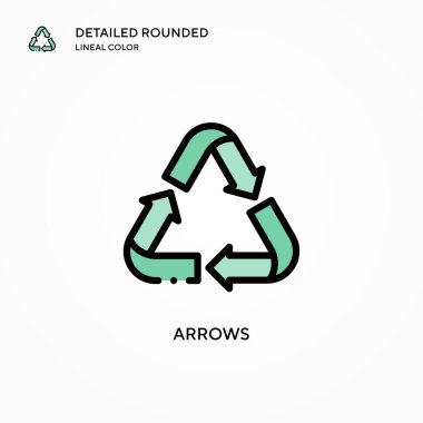 Ok vektör simgesi. Modern vektör illüstrasyon kavramları. Düzenlemesi ve kişiselleştirmesi kolay.