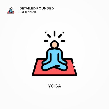 Yoga vektör simgesi. Modern vektör illüstrasyon kavramları. Düzenlemesi ve kişiselleştirmesi kolay.