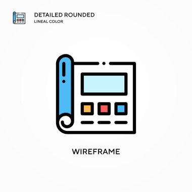 Kablo çerçeve vektör simgesi. Modern vektör illüstrasyon kavramları. Düzenlemesi ve kişiselleştirmesi kolay.